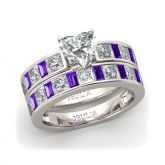 Jeulia Romantic Heart Cut Sterling Silver Ring Set