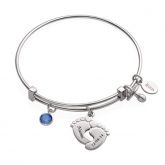 Classic Baby Feet Bangle Sterling Silver
