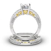 Vintage Princess Cut Sterling Silver Ring Set