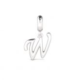 Letter W Dangling Charm Sterling Silver