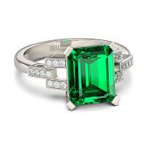 Art Deco Emerald Cut Sterling Silver Ring