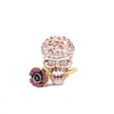 Rose Gold Tone Skull Charm Sterling Silver
