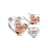 Best Mom Photo Charm Sterling Silver