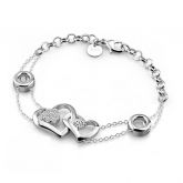 Linked Heart Sterling Silver Bracelet