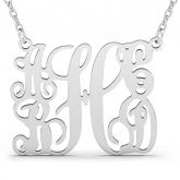 Customized 5 Initials Family Monogram Necklace Sterling Silver