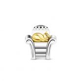 Gold Tone Cat Charm Sterling Silver