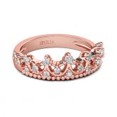 Rose Gold Tone Crown Sterling Silver Ring