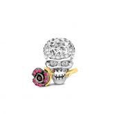Rose & Skull Charm Sterling Silver