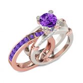 Interchangeable Round Cut Sterling Silver Ring Set