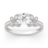 Jeulia Moissanite Round Cut Butterfly Gold Ring