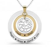 Engraved Name Family Necklace Sterling Silver