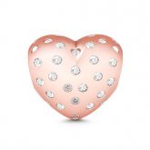 Rose Gold Heart Charm Sterling Silver