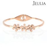 Rose Gold Tone Flower Bangle