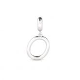 Letter O Dangling Charm Sterling Silver