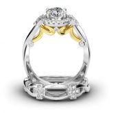 Cross Design Round Cut Sterling Silver Ring Set