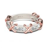 Knot Princess Cut Sterling Silver Women's Band