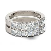 Round Cut Sterling Silver Ring Set