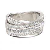 Cross Round Cut Sterling Silver Women's Band