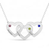 Interlocking Heart Sterling Silver Personalized Necklace