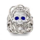 3PC Round Cut Sterling Silver Skull Ring