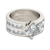 Jeulia Classic Princess Cut Sterling Silver Ring Set