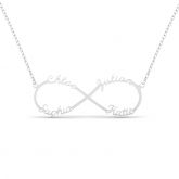 Four Name Infinity Necklace Sterling Silver