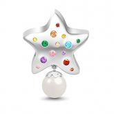 Lovely Star with Pearl Charm Sterling Silver