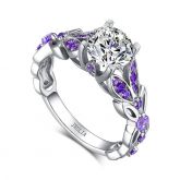 Butterfly Round Cut Sterling Silver Ring
