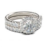 Braided Round Cut Sterling Silver Ring Set