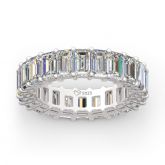 Emerald Cut Eternity Sterling Silver Women's Band