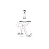 Letter K Dangling Charm Sterling Silver