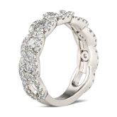 Interlock Round Cut Sterling Silver Women's Band