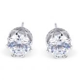 Jeulia Classic Crown Sterling Silver Stud Earrings