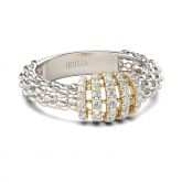 Two Tone Sterling Silver Women's Band