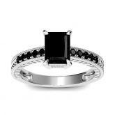 Milgrain Radiant Cut Sterling Silver Ring