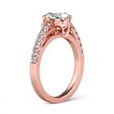 Jeulia Rose Gold Tone Round Cut Sterling Silver Skull Ring