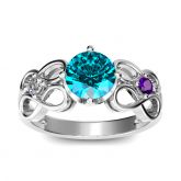 Infinity Round Cut Sterling Silver Ring