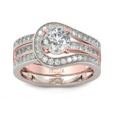 Herakles Two Tone Round Cut Sterling Silver Enhancer Ring Set