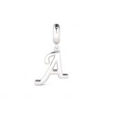 Letter A Dangling Charm Sterling Silver