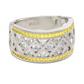 Art Deco Round Cut Sterling Silver Women's Band