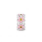 Pink Flowers Stopper Sterling Silver