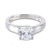 Cushion Cut Sterling Silver Ring