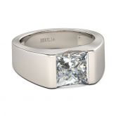 Bold Princess Cut Sterling Silver Ring
