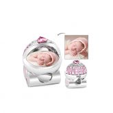 Baby's Pink Pram Photo Charm Sterling Silver