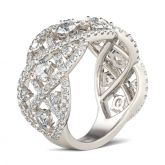 Intertwined Round Cut Sterling Silver Women's Band