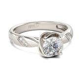 Floral Round Cut Sterling Silver Ring