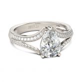 Split Shank Pear Cut Sterling Silver Ring
