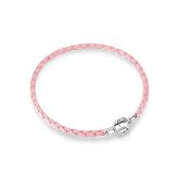 Pink Leather Charm Bracelet