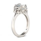 Jeulia Simple Emerald Cut Sterling Silver Skull Ring