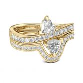 Asymmetric Heart Heart Sterling Silver Ring Set
